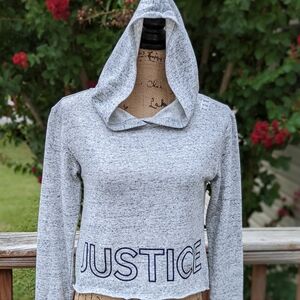 JUSTICE grey knit hoodie